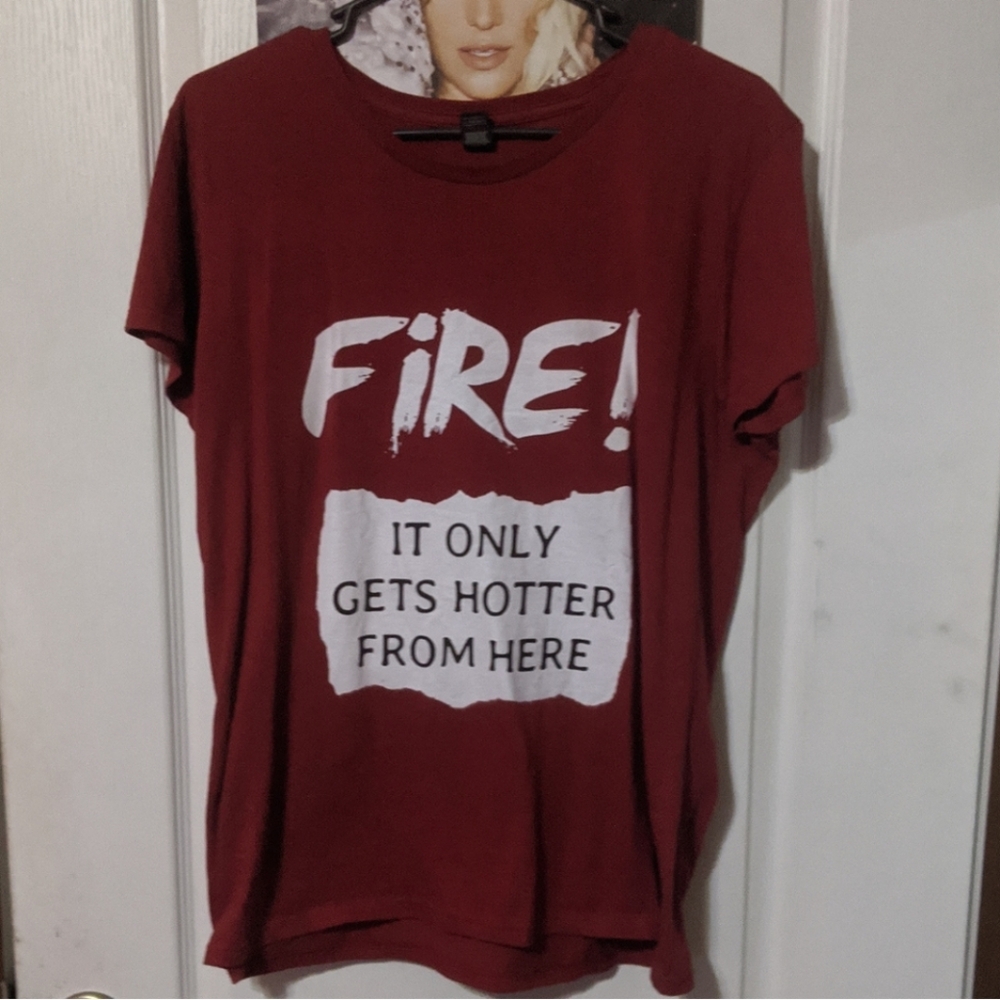 Taco Bell Fire Sauce Packet Red White Short Sleeve T-shirt Costume Cosplay Large